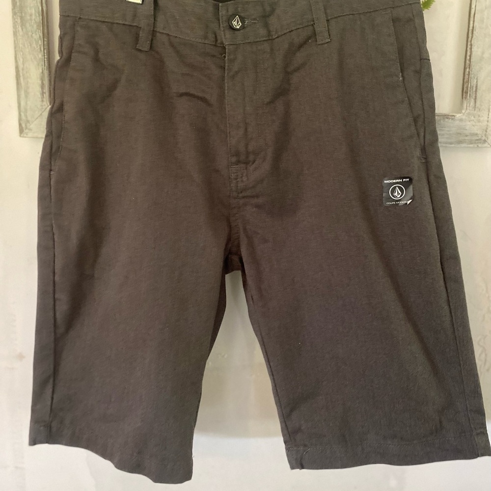 Volcom Men's Charcoal Flat Front Shorts